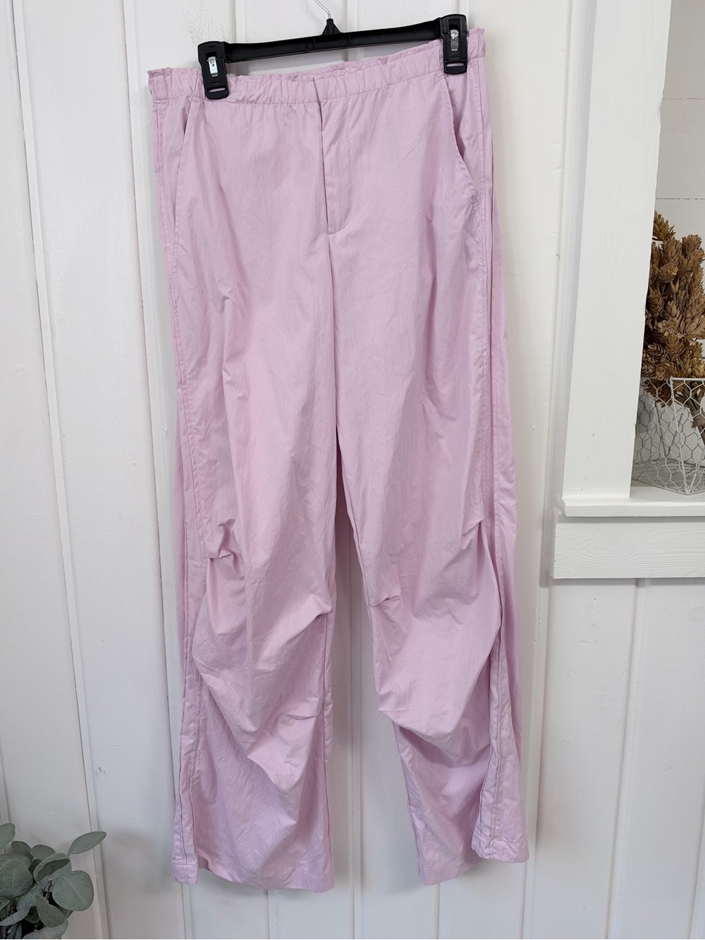 Zara Pink Lightweight Wide Leg Pull-On Pants Elastic Waist Size S